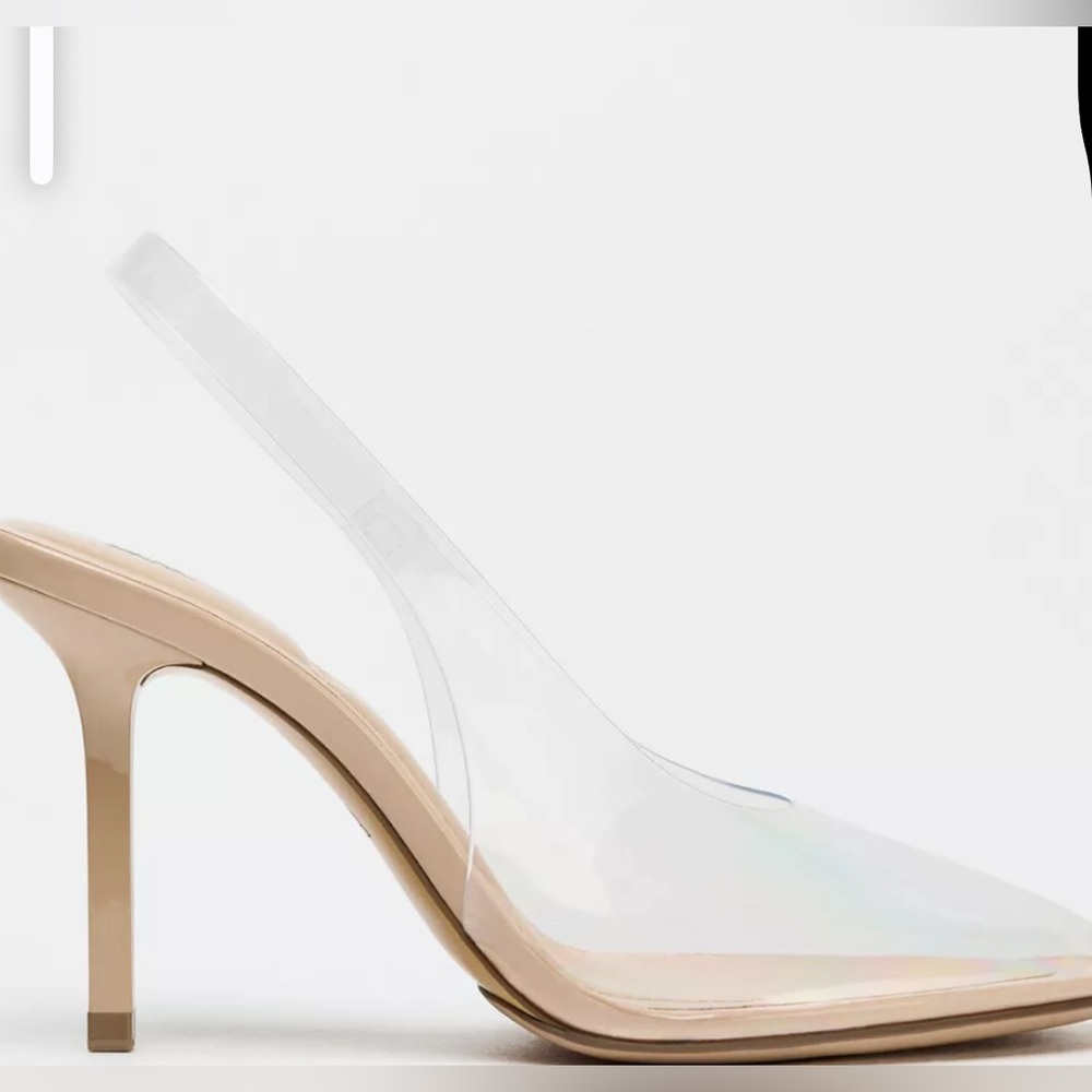 Vinyl heel Clear Slingback Pumps size 39/8 NWT - Picture 2 of 11